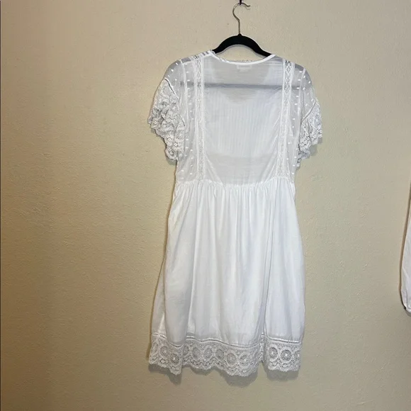 Zadig & Voltaire Roll Cotton White Lace Mini Dress with Pockets Size Small - Picture 9 of 12